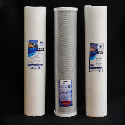 Jumbo Triple Water Filter Cartridge Set 20"